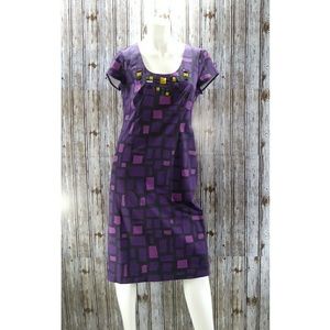 Boden Geometric Print Dress Sz 8 L